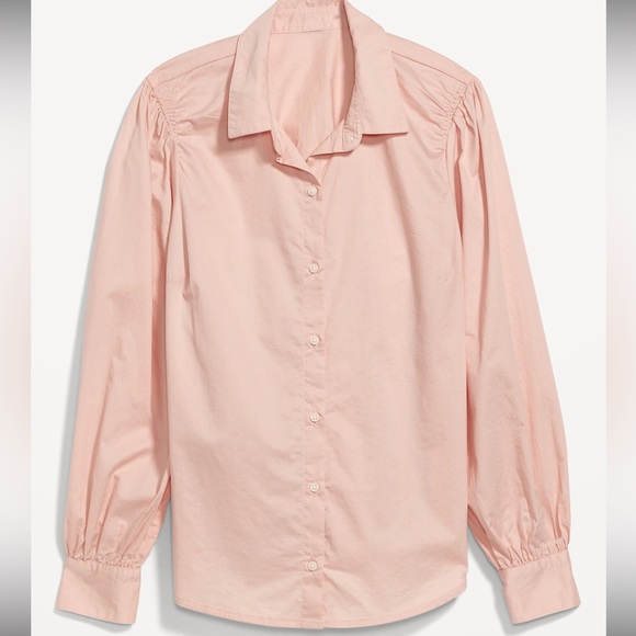 NWT Old Navy Smocked Poplin Shirt - Picture 3 of 4